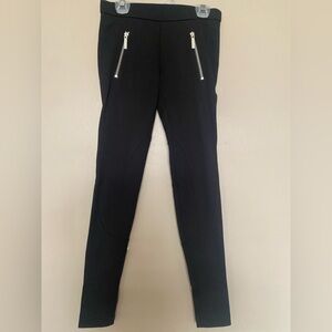 Michaels Black Skinny Pants with Silver Zipper Details